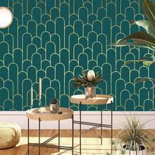 A Roll Of Mint Green Roman Arch Peel Off Adhesive Wallpaper, Modern Luxury Style Sticker, Removable Wallpaper, Suitable For Bedroom, Living Room Home Decoration, Wardrobe Renovation