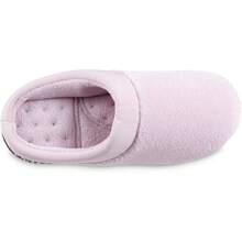 Isotoner Women's Terry And Satin Slip On Cushioned Slipper With Memory Foam For Indoor/Outdoor Comfort Flat Sandals - 花瓣粉紅 - 查看 4