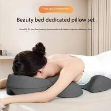 Breastfeeding Mother's Reclining Pillow With Breast Pad, Beauty Bed Special Memory Foam Pillow, Beauty Salon Reclining Pillow, Massage Reclining Pillow, Soft Polyester Fabric, Polyurethane Filling, Zipper Design, Suitable For Adults, All-Season Multi-Functional Use, Christmas Gift - Màu Xám nhạt - Xem 7