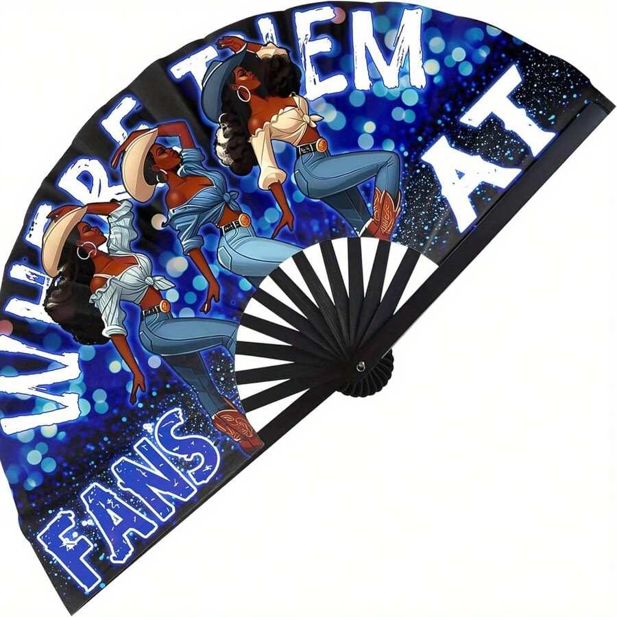 13-Inch Large Folding Fan With 12 Constellations & Bohemian Golden Design - Astrological Signs Designs For Festival Outfits, Cosmic Events - Perfect Accessory For Astrology. Portable Manual Party Fan For Women, Celestial Accessory For Nightclubs, EDM Festivals, Glam Celebrations, Nightclub Essentials, Elegant Pattern, Premium Finish - XANH DƯƠNG1 - Xem 1