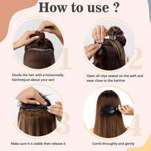 巴西接发片自然直发雷米真人发隐形无缝接发片 - 彩色 - 查看 9