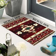 Vintage Printed Carpet, Red, Western Style, Non-Slip, Washable, Suitable For Living Room, Bedroom, Kitchen, Dining Room And Other Indoor Spaces, Home Decor - Multicolor - View 21