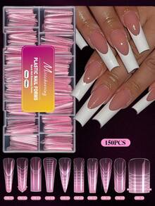 150 de bucăți, forme lungi de balet/pătrate/sicriu/migdală/stiletto/ovale roz, reutilizabile, pentru extensii de unghii, transparente, lucioase, acoperire completă, gel de formare rapidă, instrumente pentru extensii de unghii artificiale pentru gel UV, mucegai pentru construcție rapidă, forme pentru vârfuri de unghii false, accesorii pentru unghii, instrumente pentru unghii, instrumente pentru arta unghiilor, înapoi la școală, unghii, instrumente pentru unghii prin presare - Roz - Vizualizare 2