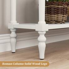 JOEMEY Console Table With 3 Drawers, Carved Entryway Table, Narrow Long Sofa Table For Living Room, Hallway, Behind Couch(White) - White - View 7