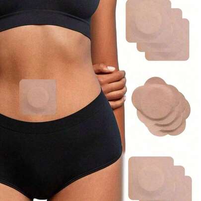 50/100pcs Castor Oil Patch, Convenient & Comfortable, Easy To Carry, Highly Absorbent, Suitable For All, Self-Adhesive Abdominal Patch, For Daily Use, Home, Travel, No Castor Oil Included