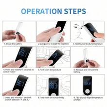 Portable Thermometer, Non-Contact Digital Forehead Thermometer With LED Display, Fever Measurement Tool, Surface/Body Temperature Mode, Digital Thermometer - Multicolor - View 12