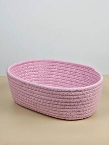 1 Set/3 Stücke rosa Baumwollseil gewebter Aufbewahrungskorb, einfache Heimdekoration, offener Aufbewahrungskorb, geeignet für Familienschlafzimmer, Wohnzimmer, Kosmetik, Snacks, Spielzeug, Mischelartikel, Ordnungsaufbewahrung, kann als Urlaubsgeschenk verwendet werden, geeignet als Kinderweihnachtsgeschenk für die Dekoration