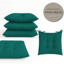 NEW Cojines para Silla de Comedor con Lazos, Suaves, cómodos, capitonados, Cuadrados, para Cocina, Comedor, Oficina, Sala de Estar, Patio Varios Colores (Cafe/Chocolate, 4) - Esmeralda - Ver 8
