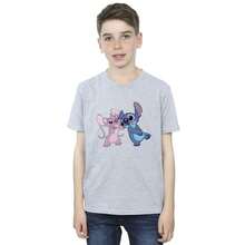 Disney Boys Lilo & Stitch Kisses T-Shirt (Sports Grey) - 100% Cotton - 153gsm - (BI22663)