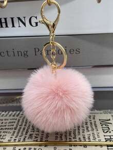 Cute 1 Piece Fluffy Authentic Pink Pom-Pom Pendant Keychain, Pom-Pom, Bag Wallet Pendant Car Accessory, Bag Pendant, Academy Style, Gothic Style, Y2k Christmas Gift