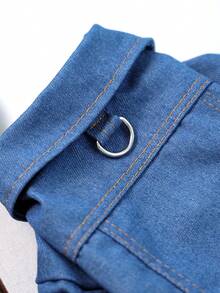PETCIRCLE 1 pieza Ropa para mascotas, Atuendo para perros/gatos, Ropa para perros pequeños y cachorros, Chaqueta sólida cómoda y con estilo - Azul marino - Azul - Ver 8