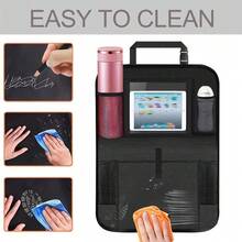 Car Backseat Organizer, Waterproof And Durable Car Seat Organizer Kick Mats Muti-Pocket Back Seat Storage Bag With Touch Screen Tablet Holder