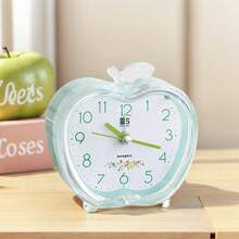 1pc Fashionable Creative Alarm Clock, Cute Crystal Handle Mini Clock, Candy Color Desk Decor, Silent Operation, Bedroom Bedside Wake Up Light Home Decor Room Decor