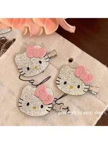 Sanrio 1 Stück Sanrio süße Kitty neue 1 Stück süße Cartoon Y2K Haarspange Entenschnabelclip Hello Kitty süßes Mädchen Pony Haarspange Seitenteil gebrochenes Haar Haaraccessoire
