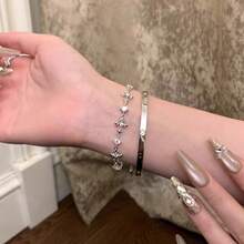 Cross Iris Bracelet For Women, High-End Adjustable Layered Jewelry - Silver - View 2
