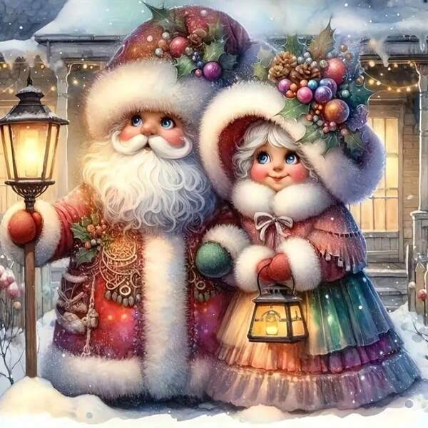 1 Stück [11.8*11.8in/15.7*15.7in] 5D Acryl Diamant Malerei Set, Weihnachtsmann Muster, geeignet für erwachsene Anfänger DIY Mosaik Diamant Kunst, Vollbohrung Handgefertigte DIY Diamant Malerei für Wohnzimmer, Schlafzimmer, Büro Wanddekoration, Überraschungskunst Heimdekoration Geschenk für Familie und Freunde