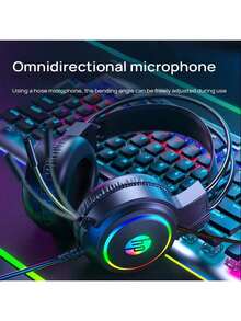 HP Tai nghe chơi game H100 với đèn RGB động nhiều màu, âm thanh sống động, micro chống ồn rõ nét, băng đô thích ứng, chuyển đổi chế độ kép, tương thích với PC và điện thoại, màu trắng 7.1 - Trắng 7.1 - Xem 3