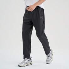 Under Armour 男女通用运动裤，2026 秋季新款，运动裤，训练，健身，休闲，舒适，透气，长裤 25600707-001 - 黑色 - 查看 1