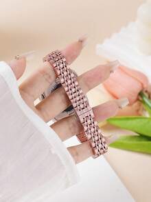 1pc Women's Girl's Rose Gold Slim Stainless Steel Band Compatible With Apple Watch Band Series 10 9 8 7 6 5 4 3 2 1 38mm 40mm 41mm 42mm 44mm 45mm 46mm 49mm Ultra 1/2 SE Wristband Replacement For Watch Strap,Best Present To Girlfriend,Friend And Family For Valentine's Day,Birthday And Mother's Day