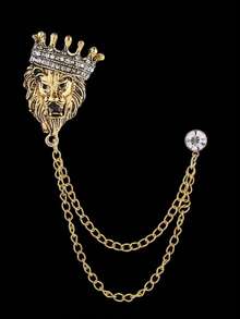 1 件长流苏满钻月亮和星星胸针，女士派对/约会服装配饰珠宝 - 星星 - 查看 7