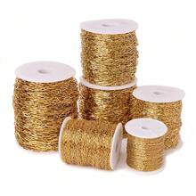 2meter 18K Gold PVD Plated Stainless Steel Paperclip Chains Oval Link Bulk For DIY Adjustable Necklace Bracelet Jewelry Craft Making 1.5/2.2/2.5/3.0/3.5/4.0mm Width - Chain - View 3