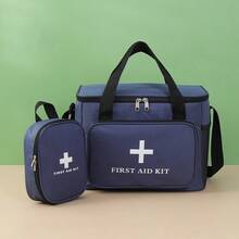 1 trusă de prim ajutor cu buzunare multiple, capacitate mare, trusă de prim ajutor pentru casă și călătorie cu curea de umăr și trusă de prim ajutor pentru sporturi în aer liber, care poate fi purtată în călătorii. - Albastru marin - Vizualizare 2