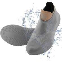 Cubre Zapatos Impermeable, Protector de Zapatos para Lluvia para Hombre y Mujer, Antideslizante Protector para Tenis para Lluvia,Cubierta para Calzado de Viaje Plegable de Reutilizable - gris - Ver 13