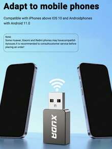 XUDA 2 In 1 Wireless CarPlay And Android Auto AI Box, Suitable For 99% Original Cars With Wired CarPlay/Android Auto Wired To Wireless 2.4~5.0 GHz WiFi5, Stylish And Portable Compatible With Iphone IOS 10+ / Android 11+ Devices - Ash - View 9