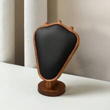Soporte para presentación de joyería de madera Vintage, soporte y organizador para collares con busto de terciopelo para decoración del hogar, 1. AJH7 - Negro - Ver 6