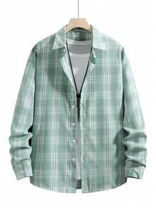 Whitmere Men's Plaid Casual/Business Long Sleeve Shirt, Spring/Autumn - Multicolor - View 3