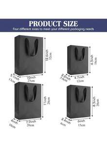 10-Pack Kraft Paper Gift Bags In 3 Sizes With Fabric Handles For Gift Wrapping, Dessert Bags, Shopping Bags, Business, Boutique, And Party Favors.