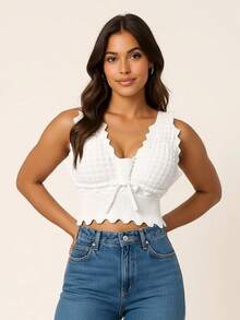 Women's Cropped Blouse In Modal Knitwear - Stylish And Versatile Top For Summer | Fashion Launch - White - View 2