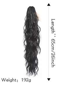 Extensión de cola de caballo de 26 pulgadas de largo de fibra sintética resistente al calor, adecuada para que las mujeres la usen en fiestas y uso diario.