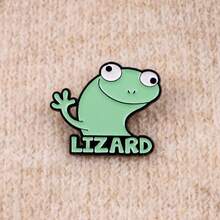 LIZARD Men Pin Ve Áo Huy Hiệu Trên Ba Lô Phụ Nữ Trâm Cài Quần Áo Quà Tặng Trang Sức Phụ Kiện Thời Trang - màu đen - Xem 7