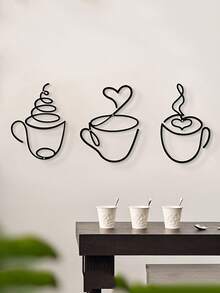 [Luxury Wrought Iron Wall Art] 1 Piece / 3 Pieces Modern Black Metal Wall Art With Pattern Design And Cultural Theme Sculpture. Suitable For Indoor Wall Decoration In Living Rooms And Dining Rooms, It Is Also An Ideal Choice For Valentine's Day, Wedding, Ramadan And New Year Decorations - Luxury Wrought Iron Wall Art. - Multicolor - View 7