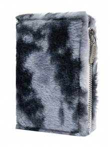 BATSIOE Dreamy Tie-Dye Plush Women's Wallet Fresh Gradient Soft Texture Card Holder Zipper Coin Purse Wallet Cute Student Bag Suitable For Daily Commute For Men Wallet Mini Wallet Small Wallet For Women Wallet