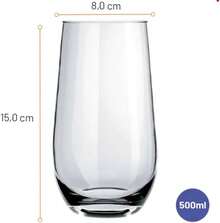 Juego de 12 vasos de vidrio transparente de Dubái, elegante para restaurante, fiesta, té helado, cerveza, jugo, cóctel, limonada (350ml 12) - 500 ml 12 - Ver 9