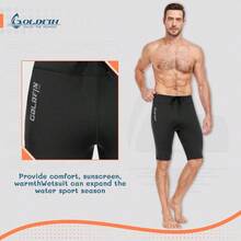 Men Wetsuit Shorts Pants Neoprene 2mm Adjustable Drawstring Short Pant Cold Water Buoyancy Bottom Swim Surf Snorkeling Kayaking Scuba Diving