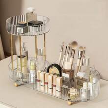 1PC Cosmetics Storage Box - Cosmetics Storage Box Multifunctional Desktop Perfume Tray Rack, Used For Skin Care Products And Brushes, Fashionable Design, Smooth Rotation, Beauty Lovers - Multicolor - View 5