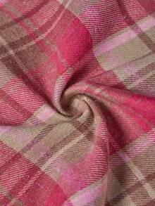 Plus Size Women's Plaid Shirt - Stylish Button-Down Lapel Collar Long Sleeve Tunic, Versatile Mid-Length Blouse For Women