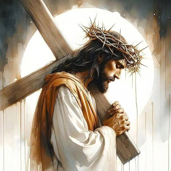 1pc 5D Diamond Painting Religious Figure Jesus Portrait Diamond Painting Adult DIY Acrylic Frameless Diamond Painting Set Home Wall Decoration Display