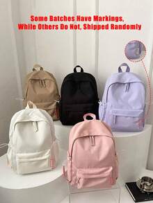 1 件返校时尚经典基本纯色背包，带笔记本电脑隔层书包，可调节肩带和宽敞的多个口袋学生包，轻便大容量休闲旅行背包，多种颜色可选，非常适合青少年/学生/毕业生，适合日常使用、外出、旅行、学校和返校