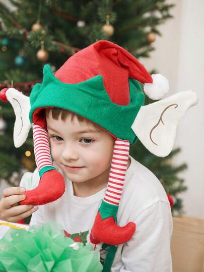 1 Stück Weihnachts-Cartoon-Mütze im skurrilen Stil, geeignet für Kinder zum Verkleiden, Verkleidungsspiele, Ferienkostümpartys, Weihnachts-Verkleidungszubehör, eine ideale Wahl als Geschenk für Kinder