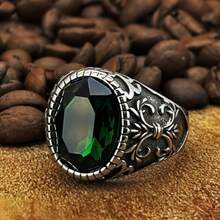 Men's Vintage Cross Design Stainless Steel Ring With Rectangular Cubic Zirconia - Minimalist Style Fashion Accessory - Oval - View 26
