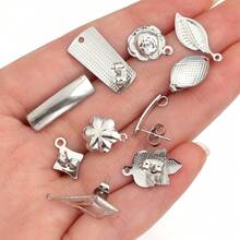 10pcs/Pack Stainless Steel Earring DIY Kit With Butterfly Earring Stopper, Multi-Design Earrings Accessories - Steel - View 10
