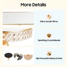 ZhdnBhnos 4 Pcs Silvery/10 Pcs Gold DNYSYSJ Round Crystal Cupcake Stand,Set Of 4 Pieces,Crystal Cake Pendants,Dessert Pastry Candy Display Plate, Metal Pedestal,Hanging Acrylic Crystals For Wedding Event,Birthday Party