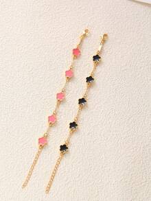 2 piezas Pulseras de cobre con flores de 5 pétalos minimalistas, adecuadas para citas, regalo de graduación, uso diario