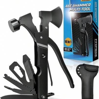 Martillo multifunción 12 en 1, herramienta multifuncional con  y cubierta de nailon resistente, ideal para exteriores, ideal como regalo para padres, esposos y novios.