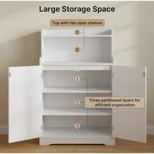Bathroom Storage Cabinet With 2 Doors &Adjustable Shelves For Bathroom, Kitchen, Living Room