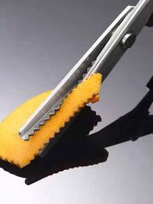 1pc Stainless Steel Serrated Scissors, Orange/Lemon Peel Shaped Edged Cocktail Citrus Zester Cutter - Black - View 3